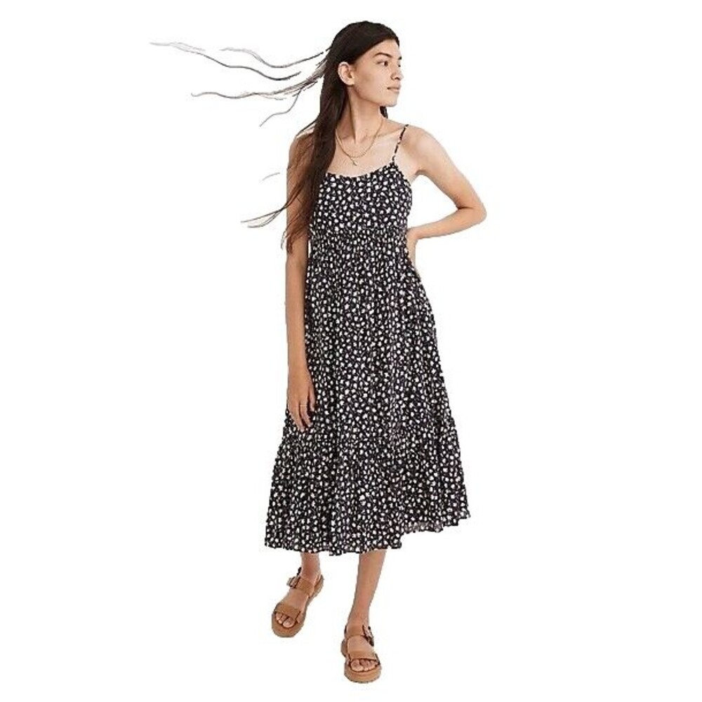 Madewell Cami Smock-Waist Tiered Midi Dress Women's size 4 NWOT in Sweet Floral